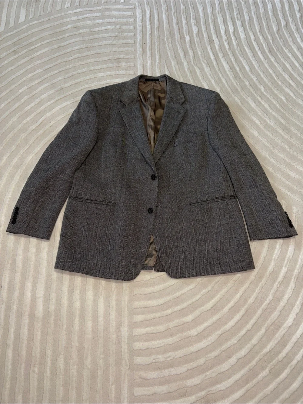 Ralph Lauren Gray Herringbone Two-Button Sport Coat